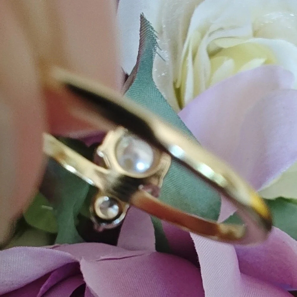 Duo ring Pearl and Accent Stone